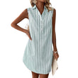 🔥 Today Only! 50% OFF – Women’s Sleeveless Striped V-Neck Shirt Dress