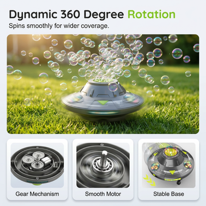 🛸 LIMITED-TIME 50% OFF! 💥 Smart Rotating UFO Bubble Machine – 360° Rotation, RGB Lights, Obstacle Avoidance ✨