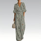 Women's Elegant V-Neck Printed Jumpsuit