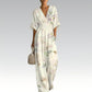 Women's Elegant V-Neck Printed Jumpsuit