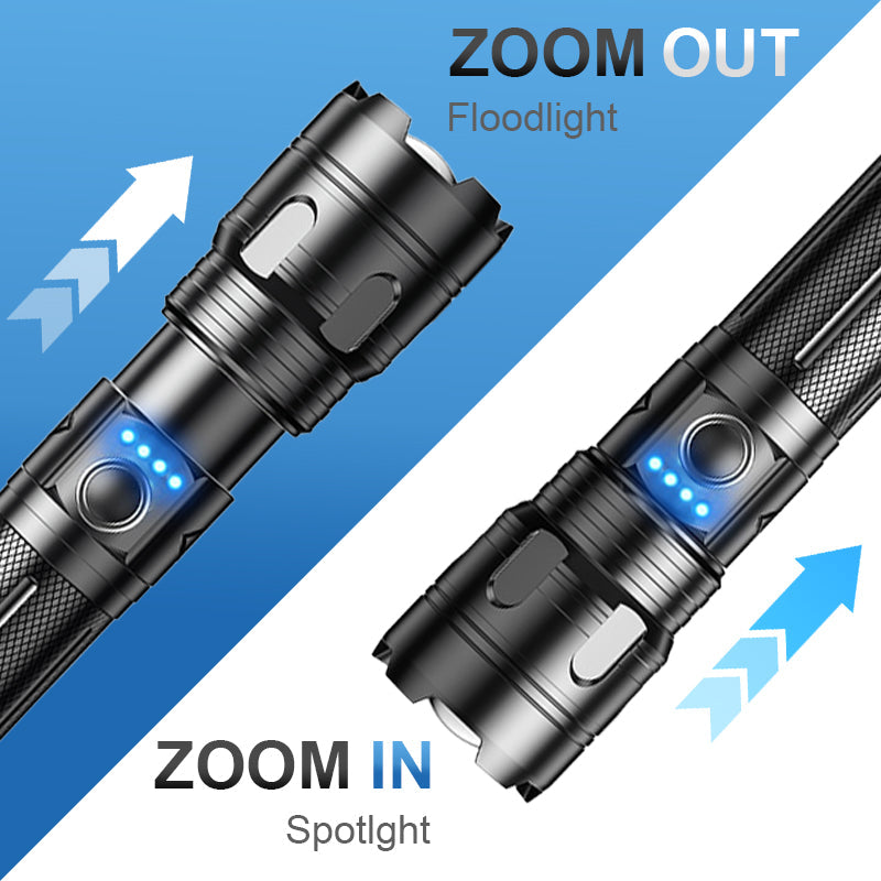 🔦⚡ Multifunctional LED flashlight with zoom – power and emergency utility in one product