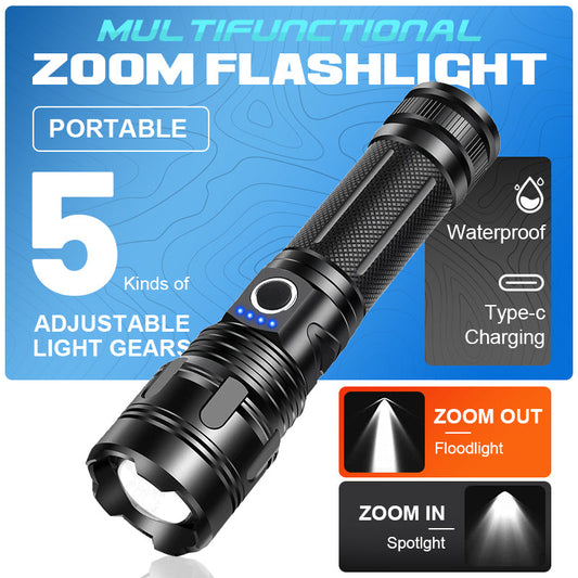🔦⚡ Multifunctional LED flashlight with zoom – power and emergency utility in one product