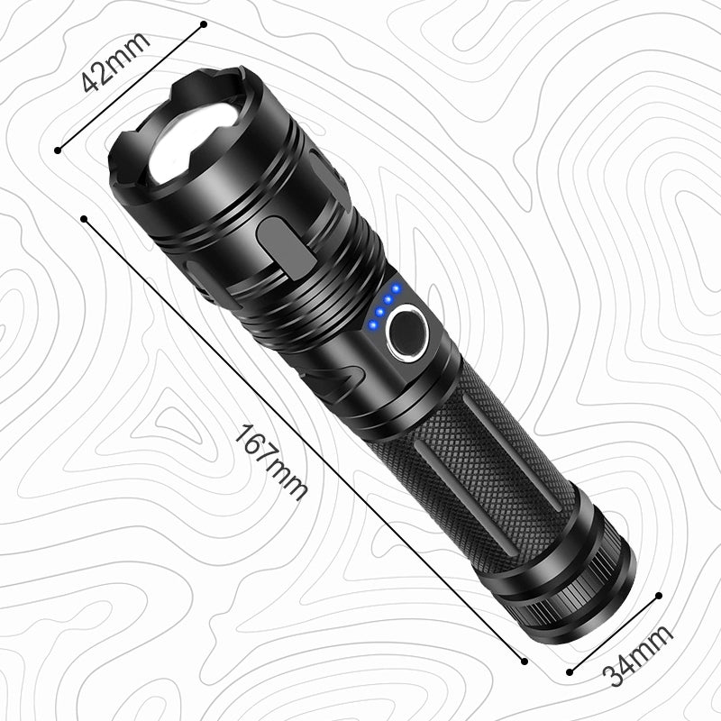 🔦⚡ Multifunctional LED flashlight with zoom – power and emergency utility in one product