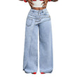 ⏳Time-Limited Special⏰Women's Asymmetrical Waist Wide Leg Jeans – Unique waist design, relaxed fit & versatile – Perfect for chic everyday style & casual outings 🌿