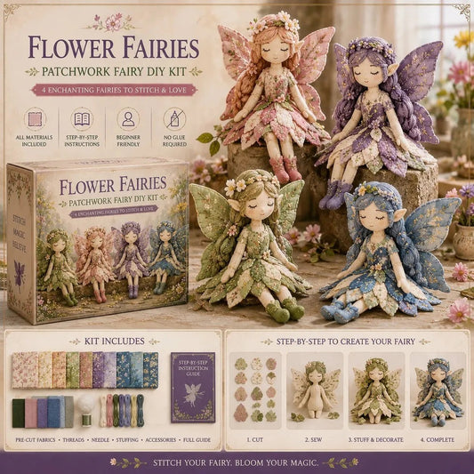 🧚 Create Your Own Fairy World – DIY Patchwork Fairy Doll Kit for Relaxing Craft Time 🌷