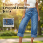 👖 50% OFF NOW! 💙 Women's Wide Leg Cropped Jeans – Button high waist & relaxed fit – Stretchy denim, perfect for casual or chic looks ✨🌸