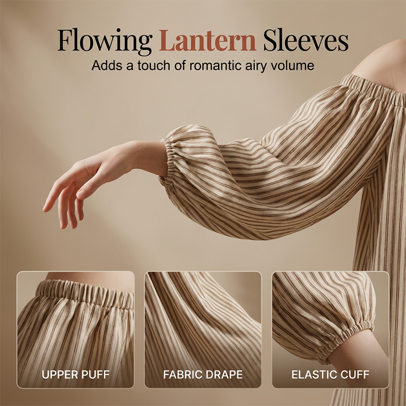 👗 LIMITED-TIME 50% OFF! ✨ Women's Off-Shoulder Maxi Dress – Lantern Sleeves, Relaxed Fit, Side Pockets 🌸