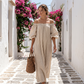 👗 LIMITED-TIME 50% OFF! ✨ Women's Off-Shoulder Maxi Dress – Lantern Sleeves, Relaxed Fit, Side Pockets 🌸