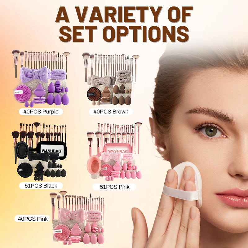 🎁Limited-Time 50% OFF!🔥50K+ SOLD!🔥All-in-One Makeup Brush & Sponge Set