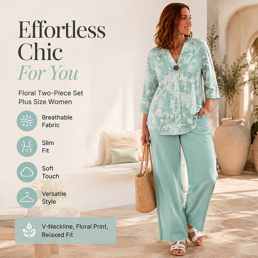 🔥✨ Stylish 2-piece set with V-neck – relaxed & flattering fit 👗