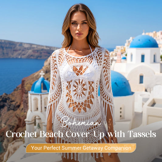 👙 50% OFF NOW! 🌊 Bohemian Crochet Beach Cover-Up with Tassels
