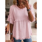 🔥New Arrivals & Special Offers-Women's Casual Fringe-Trim Ruffle Sleeve Top