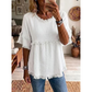 🔥New Arrivals & Special Offers-Women's Casual Fringe-Trim Ruffle Sleeve Top