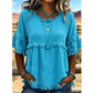 🔥New Arrivals & Special Offers-Women's Casual Fringe-Trim Ruffle Sleeve Top