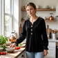 Women's Casual V-Neck Loose-Fit Blouse