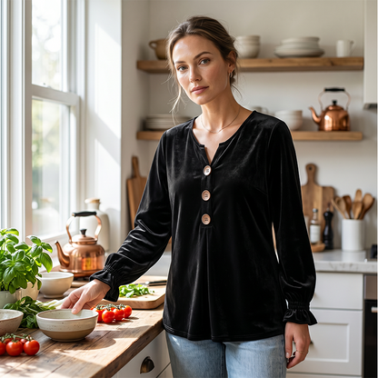 Women's Casual V-Neck Loose-Fit Blouse
