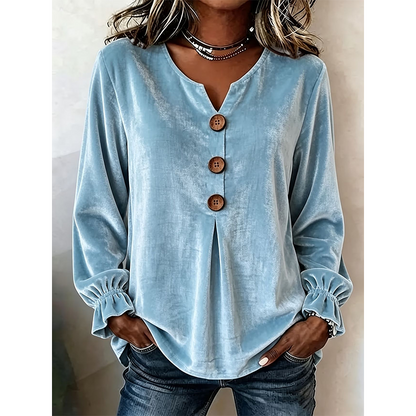 Women's Casual V-Neck Loose-Fit Blouse