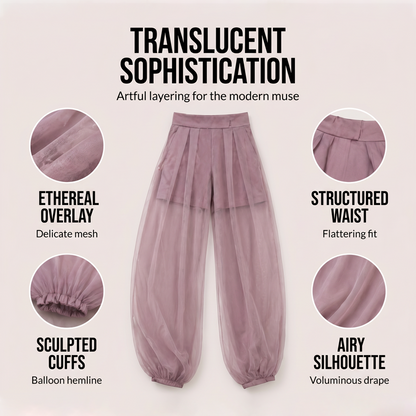 ⌛Limited-Time Offer-Women's Mesh Panel Lantern Pants
