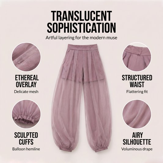 ⌛Limited-Time Offer-Women's Mesh Panel Lantern Pants