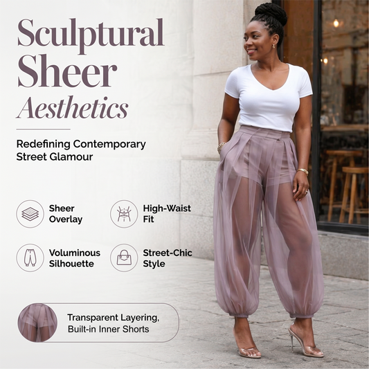 ⌛Limited-Time Offer-Women's Mesh Panel Lantern Pants
