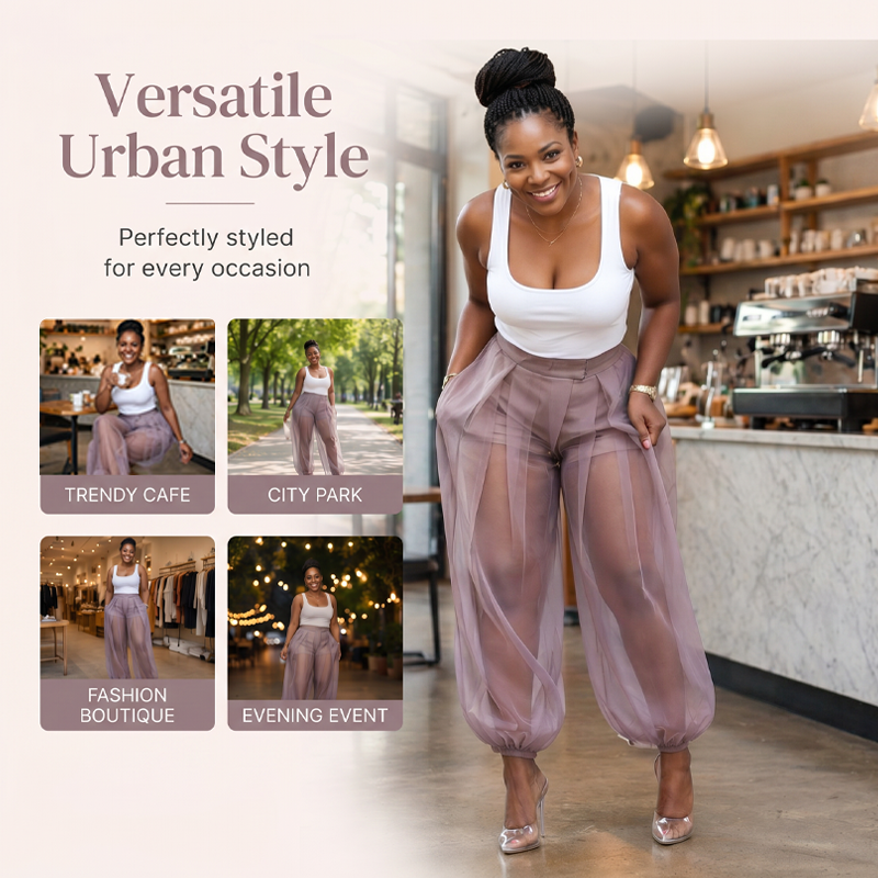 ⌛Limited-Time Offer-Women's Mesh Panel Lantern Pants