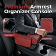 Car Armrest Cushion,5-in-1 Center Console Cover with 2 Storage Bags Cup Holder, Tissue Box Slot, Phone Slot for Sedans, Car Accessories Interior Organizers