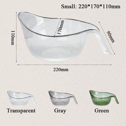 🍚💦50% OFF – Multipurpose Rice Washing Bowl Strainer with Handle – Wash, Rinse & Drain in 1 Bowl! | No More Messy Sinks | Kitchen Must-Have ✨