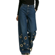 👖✨ Plus Size High Waist Stretch Straight Jeans – 50% OFF! Vintage wide leg, metal ring detail, button fly – all-season comfort for every body.