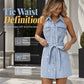 Waist-Defining Denim Dress