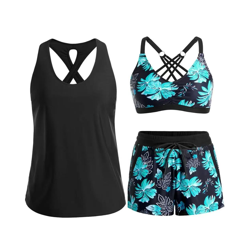 🦋🌈 LIMITED TIME 50% OFF! 🌸Tankini Set with Shorts – Vibrant Prints, Mix & Match – Stylish Beach Look.