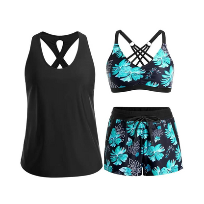 🦋🌈 LIMITED TIME 50% OFF! 🌸Tankini Set with Shorts – Vibrant Prints, Mix & Match – Stylish Beach Look.