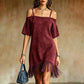 ⌛Limited-Time Offer-Women's Off-Shoulder Strap Fringe Dress
