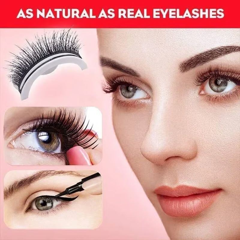 🎉 2026 Sale — Over 38600 Sold! 👁️Reusable Self-Adhesive False Eyelashes｜Glue-Free Natural Curly Press-On Lashes ✨