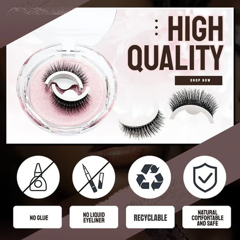 🎉 2026 Sale — Over 38600 Sold! 👁️Reusable Self-Adhesive False Eyelashes｜Glue-Free Natural Curly Press-On Lashes ✨
