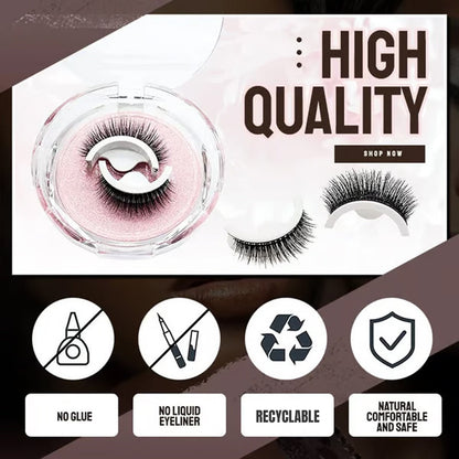 🎉 2026 Sale — Over 38600 Sold! 👁️Reusable Self-Adhesive False Eyelashes｜Glue-Free Natural Curly Press-On Lashes ✨