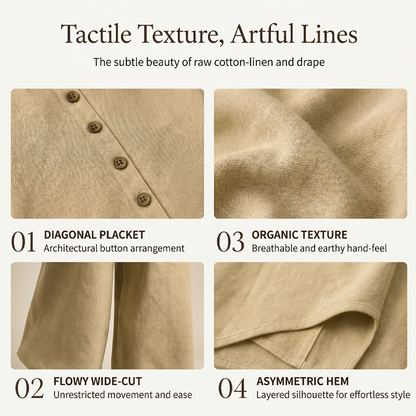 ⌛Limited-Time Offer-Women's Asymmetrical Top & Wide-Leg Pants Set