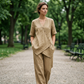 ⌛Limited-Time Offer-Women's Asymmetrical Top & Wide-Leg Pants Set