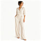 Women's Half Sleeve Wide-Leg Jumpsuit