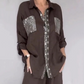 Women's Sequin Shirt & Wide-Leg Pants Set