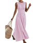 ⏳Limited-time 50% off⏰Women Casual Striped Maxi Dress Sleeveless🎀👗
