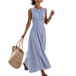 ⏳Limited-time 50% off⏰Women Casual Striped Maxi Dress Sleeveless🎀👗
