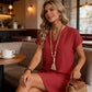 Women's Casual V-Neck Button-Down Shirt Dress