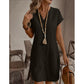Women's Casual V-Neck Button-Down Shirt Dress