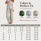 Women's Casual Tie-Waist Top and Wide-Leg Pants Set