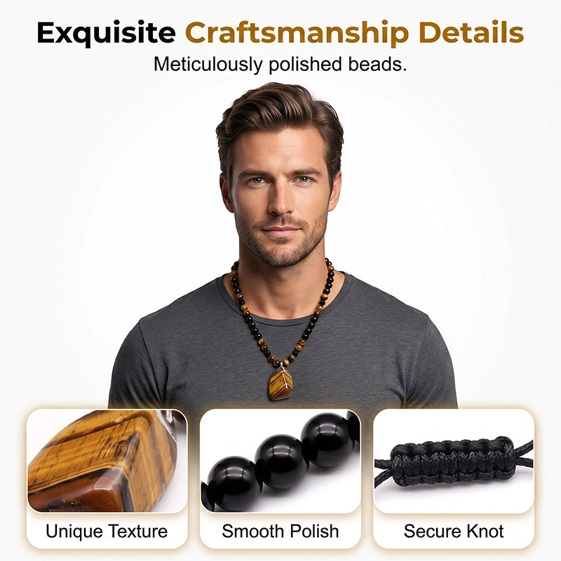 🎁2026 New Arrivals 50% OFF💥Men's Tiger's Eye Beaded Necklace