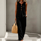 💗LAST DAY SALE 50% OFF⚡50K+ SOLD💕Women's Sleeveless Button Top and Loose Pants Set