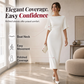 💃✨Women Elegant Boat Neck Flutter Sleeve Dress – Flattering Fit From Office To Evening 💕