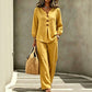 Women's V-Neck Long Sleeve Top & Pants Set