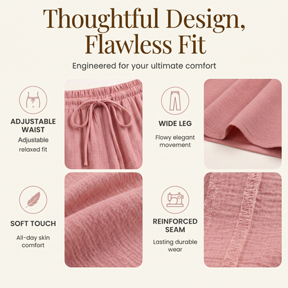 ⌛50% Off on the Last Day-Women's Short Sleeve Shirt & Wide-Leg Pants Set