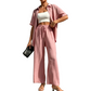 ⌛50% Off on the Last Day-Women's Short Sleeve Shirt & Wide-Leg Pants Set